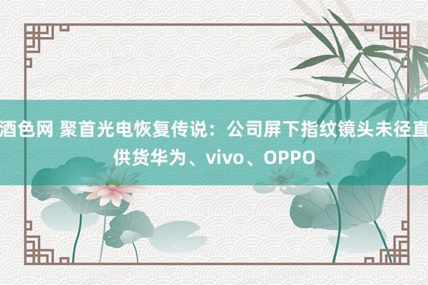 酒色网 聚首光电恢复传说：公司屏下指纹镜头未径直供货华为、vivo、OPPO