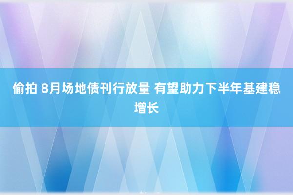 偷拍 8月场地债刊行放量 有望助力下半年基建稳增长