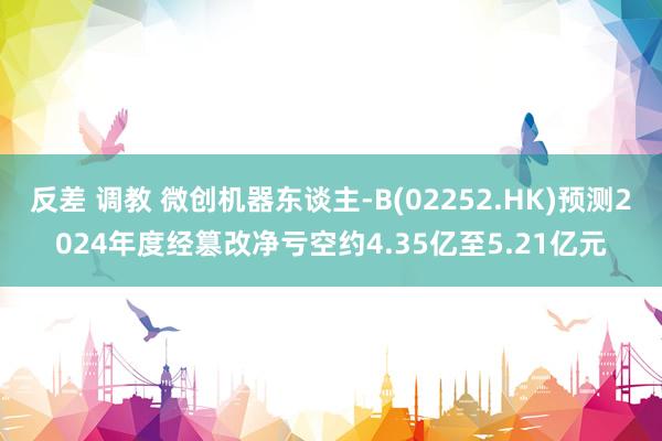 反差 调教 微创机器东谈主-B(02252.HK)预测2024年度经篡改净亏空约4.35亿至5.21亿元