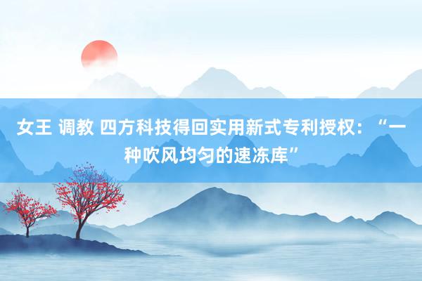 女王 调教 四方科技得回实用新式专利授权：“一种吹风均匀的速冻库”