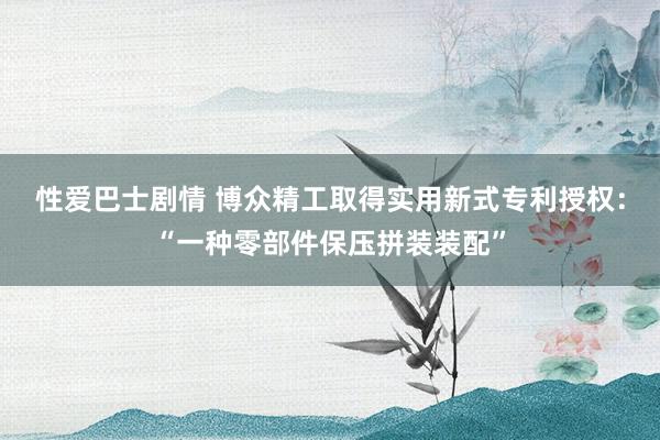 性爱巴士剧情 博众精工取得实用新式专利授权：“一种零部件保压拼装装配”