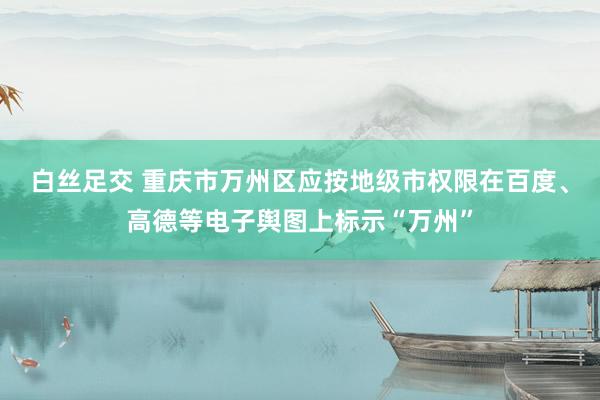 白丝足交 重庆市万州区应按地级市权限在百度、高德等电子舆图上标示“万州”